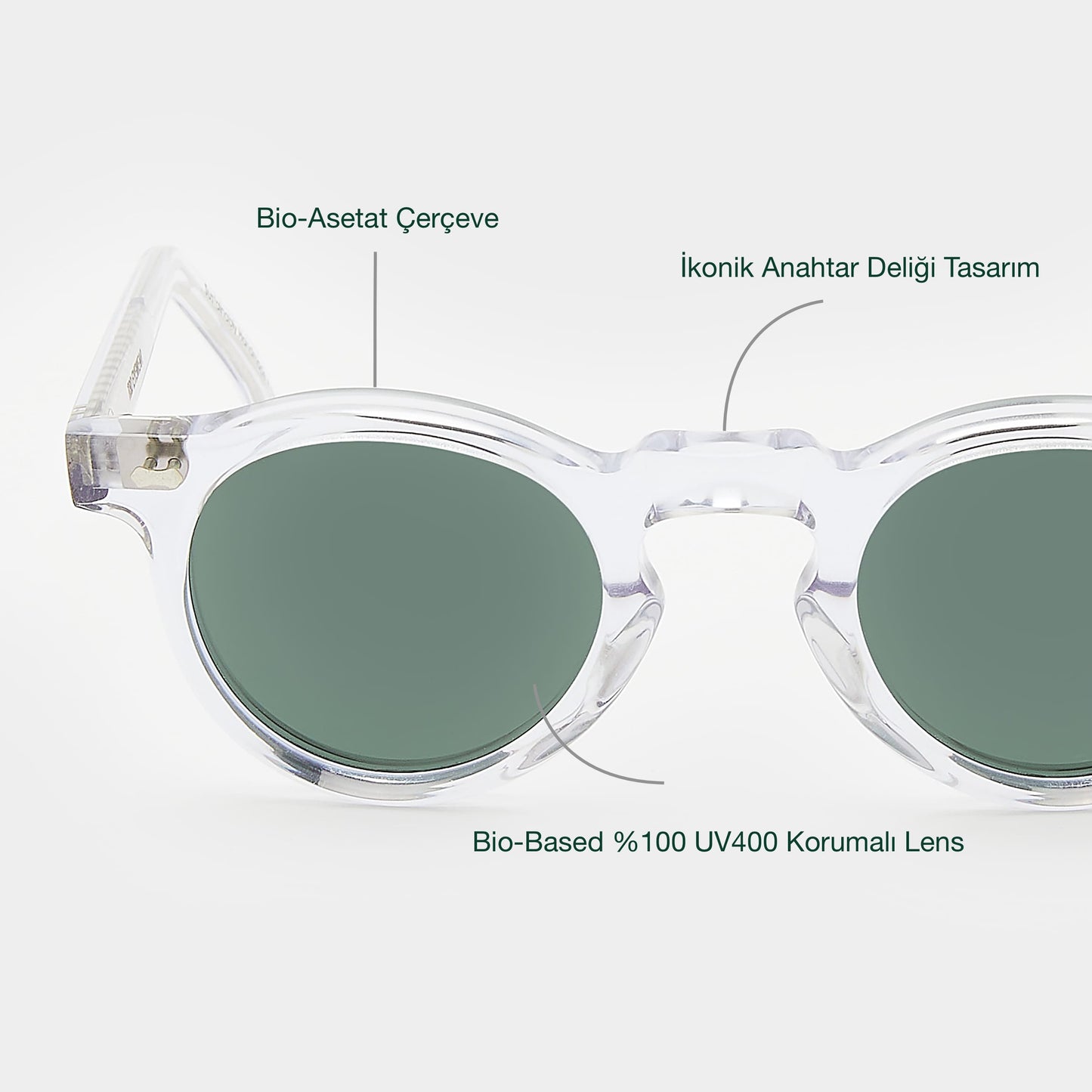 TBD Eyewear Welt Eco Transparent / Bottle Green