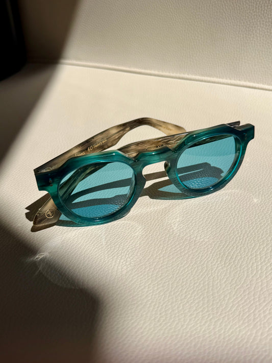 Lesca Crown Panto XL 8mm Limited Edition Col H | Mineral Blue Lens