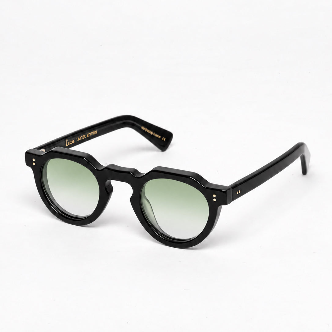 Lesca Crown Panto 8mm Limited Edition Black | Gradient Light Green